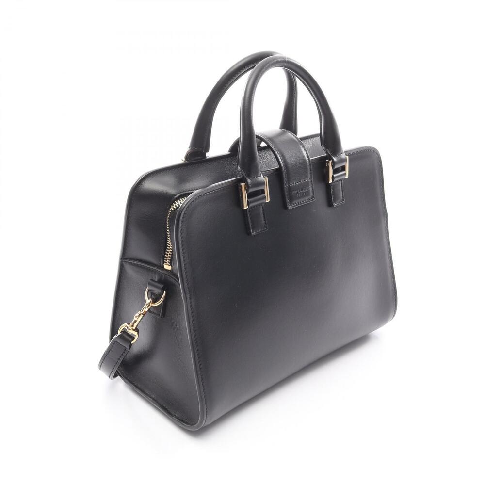Saint Laurent Paris Monogram Baby Cabas Handbag Leather Black